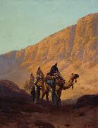 Rudolf Wiegmann Caravan passing through a wadi painting